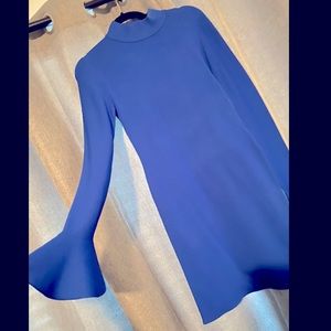 Michael Kors royal blue long bell-sleeve sheath dress NWT
